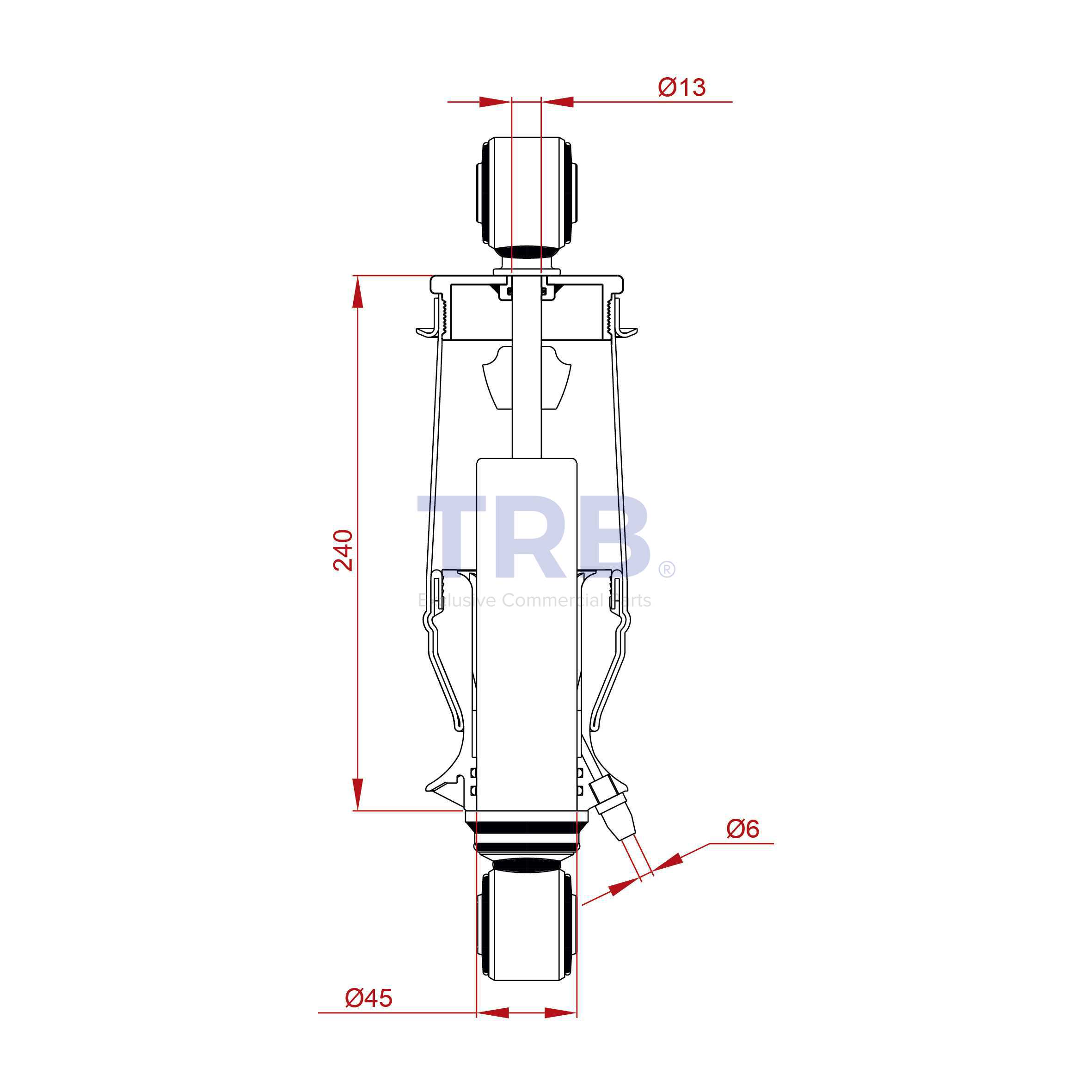 500357352 SHOCK ABSORBER, WITH AIR BELLOW, CAB (REAR)